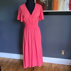 Tommy Bahama High-Low Hem Wrap Bodice Oliana Maxi Dress, Paradise Pink. XS